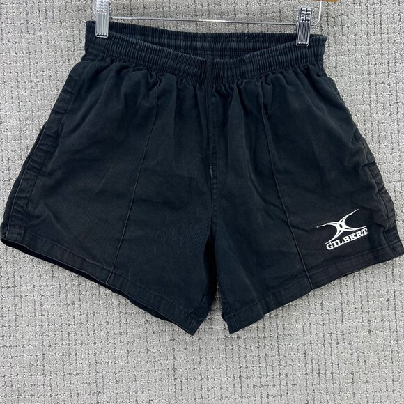 Vintage Gilbert Shorts Mens Medium M Black Drawstring Embroidered Logo 90s - Picture 1 of 8